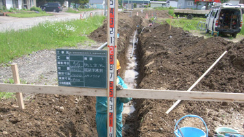 道道遠軽雄武線 線形改良に伴う水道管移設工事